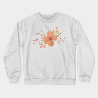 brown flower bouquet watercolor decoration Crewneck Sweatshirt